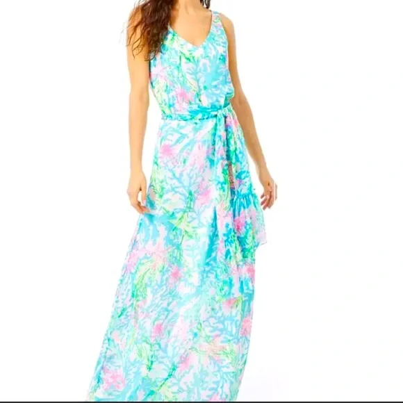 Lilly Pulitzer | Dresses | Nwt Lilly Pulitzer Lani Maxi Dress Multi Coral  Bay Xxs | Poshmark